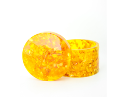 Шкатулка "Пчелка" с белым янтарем