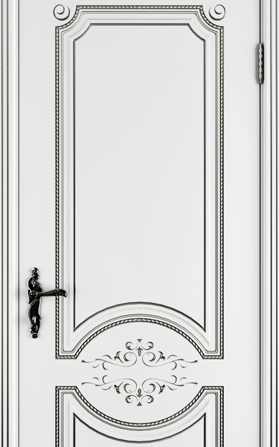 Дверь Милана с патиной серебро