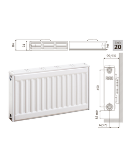 Cтальной панельный радиатор PRADO Classic  20х500х2400