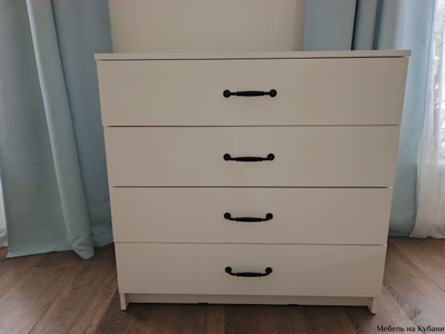 Эва КМ-021 комод 4 ящика (улучшинная фурнитура) Белый