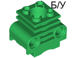 ! Б/У - Technic Engine Cylinder with Bottom Slots, Green (2850b / 6065495) - Б/У