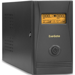 Источник бесперебойного питания Exegate Power Smart ULB-650.LCD.AVR.EUR0 EP285568RUS 650VA/360W, LCD, AVR, 2 евророзетки, black