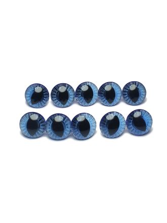 Глаза живые синие с лучиками, кошачий зрачок, диаметр 18 мм, 1000 шт (Оптом)