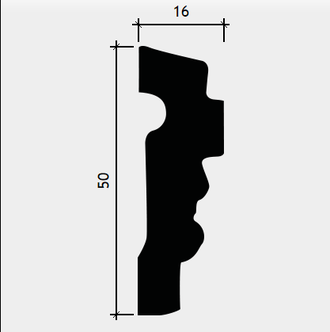 Молдинг 1.51.332 - 50*16*2000мм