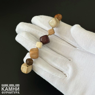 Микс деревянных бусин "Куб" разных цветов, цена за набор