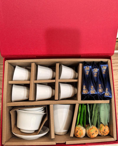 Набор №9 китайского чая с набором керамической посуды для чайной церемонии