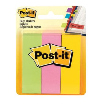 Закладки клейкие POST-IT, бумажные, 22,2 мм, 3 цвета х 100 шт., 671-3