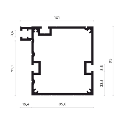 Упор для фрезерного стола 101 мм (0.1 м) от 0.1 до 3 метров AL-T101