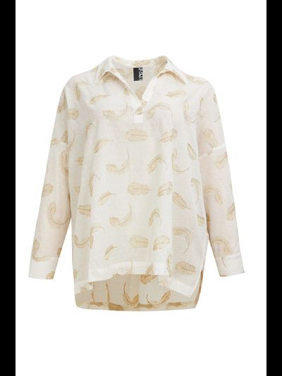 Блуза легкая с золотой вышивкой