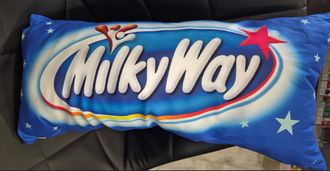 2100000009077  ПОДУШКА ОБНИМАШКА ШОКОЛАДКА &quot;MilkyWay&quot;  бол.!!!!  арт.6290-2, 80*40 см.