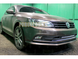 Защита радиатора Volkswagen Jetta VI 2015- (3 части) chrome