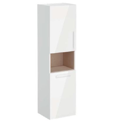 Пенал высокий, Vitra Root, 40 см, с корзиной для белья, глянцевый белый, левосторонний, 66237