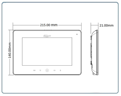 DaHua DHI-VTH5221D/DW Ip видеомонитор 7" WiFi/LAN с сенсорным экраном, для систем видеонаблюдения и видеодомофонии. Имеет встроенный видеорегистратор.