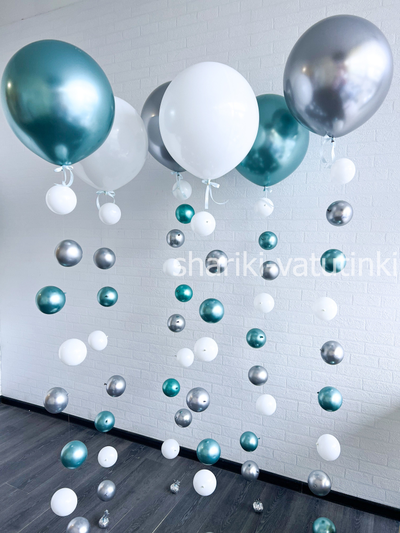 Шары цепочки с пузырями (6 шт) и цифра