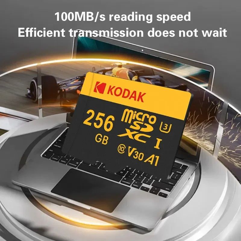 Карта памяти Kodak Micro SD, класс 10, UHS-1 U3 V30 A1 на 256 ГБ, чтение 60 МБ/с, запись данных 30 М
