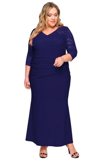 Женская одежда - Вечернее, нарядное платье Арт. 1617102 (Цвет темно-синий) Размеры 52-68