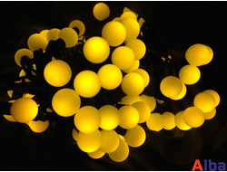 Гирлянда большие шарики, 5м, ЖЕЛТАЯ 220В, СТАТИКА