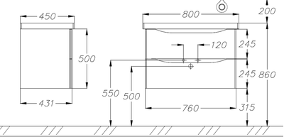 Мебель для ванной Opadiris Элеганс 80 белый матовый (с зеркалом)