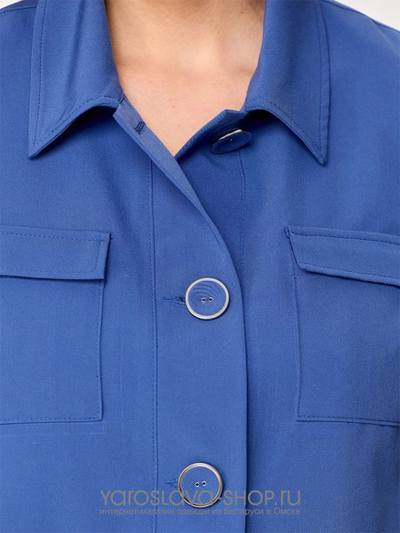 Женский брючный костюм 2-ка синего цвета