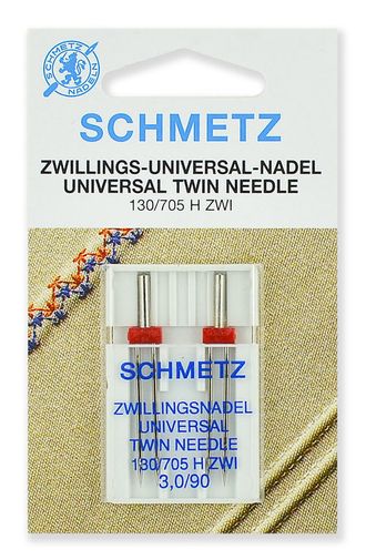 Иглы двойные SCHMETZ Универсальные 130/705H ZWI № 90/3.0- 2шт