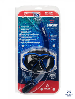 Маска с трубкой Sargan "НЕРО" черно-синий
