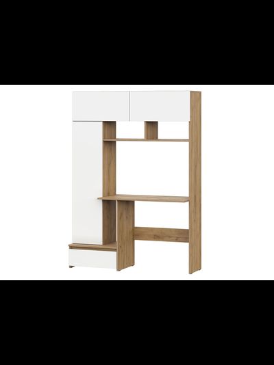 Некст 1 Стол компьютерный Дуб золотой/Белая шагрень