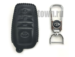 Чехол для смарт ключа тойота камри с чёрной ниткой "classic"