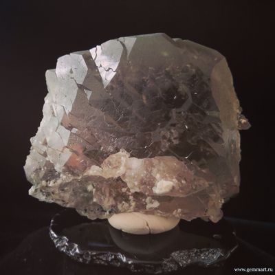 Кварц дымчатый ("крученик" или "gwindel")  с хлоритовой присыпкой. 80*40*65мм. (ААА)