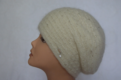 Берет Vizio 6726 белый стеклярус