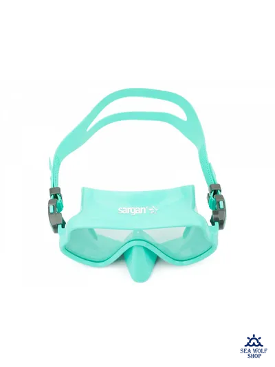 Маска для дайвинга с трубкой Sargan "БАТТЕРФЛЯЙ-М" бирюз. силикон