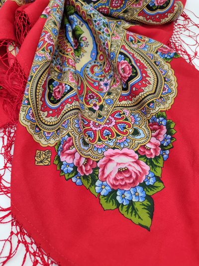 Павловопосадский платок Русское раздолье 1619-5