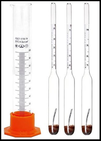 Набор АСП-3 (0-40, 40-70, 70-100) + цилиндр 100 мл.
