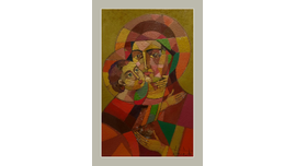 Мария с младенцем. 2023. Холст, масло. 80х50 см. © Харабадзе Заза
.
Частное собрание