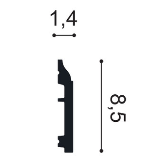 Напольный плинтус гибкий SX172F - 8,5*1,4*200см