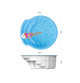 Композитный бассейн 4 х 3,7 х 1,4 &quot;Ницца&quot; Franmer
