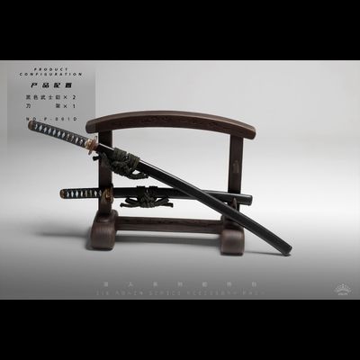 Набор самурайских мечей с подставкой (Ronin Warrior Accessories) - 1/6 (P-001D) - ZGJKTOYS