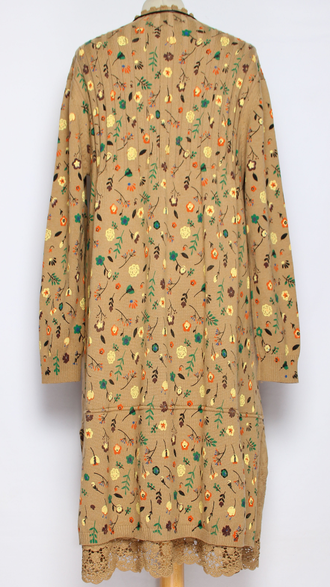 ПЛАТЬЕ БОХО хлопок "ПРОВАНС ВОЛАН РАЗРЕЗ" укороченное мокко р.46-54