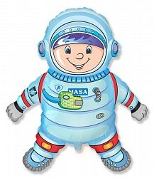Шар (32&#039;&#039;/81 см) Фигура, Космонавт, Голубой, 1 шт.