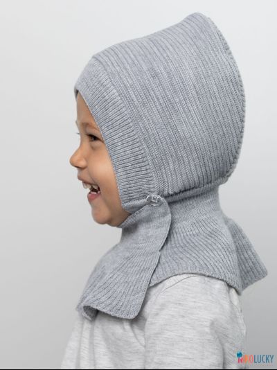 Шапка-шлем 24201-01 х/б подклад, светло-серый меланж 40-42