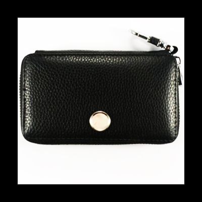 Ключница-футляр на молнии (малый) с металлической вставкой под логотип авто. Цвет: ЧЁРНЫЙ. С ЛИНЗОЙ