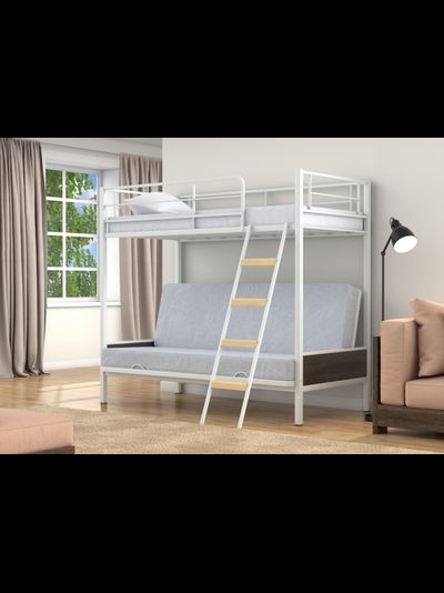 Двухъярусная кровать-диван Дакар 2 Белый (вставки венге)