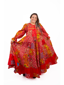 Лоскутное платье в русском стиле "Вечерний Звон"