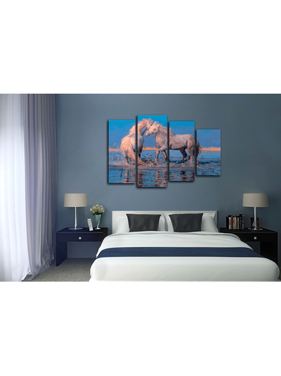 Модульная картина &quot;Белые лошади&quot;