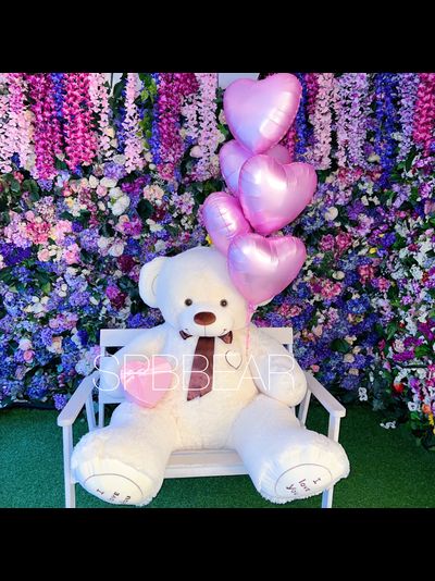 Плюшевый мишка 200 см, Шары сердца 5, Киндер бокс большой