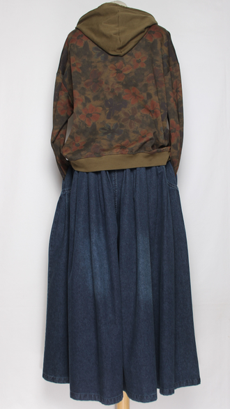 ЮБКА-БРЮКИ  джинсовая "Кокетка широкая " синяя р.46-54