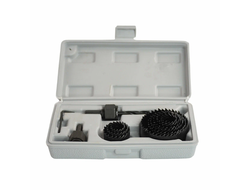 Набор кольцевых пил по дереву в сером кейсе 11 предметов