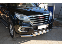 Защита переднего бампера двойная d60/42 для Haval H9 (2017-)