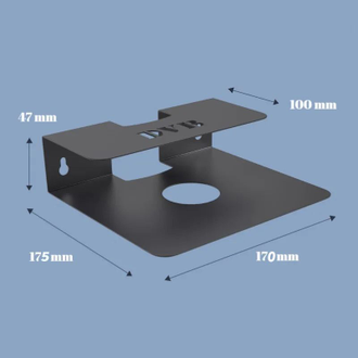 Полка-кронштейн универсальная: для ТВ-приставок, Wi-Fi роутера, ресивера (черная)