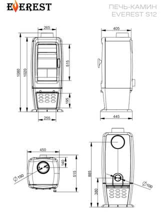 Печь-камин EVEREST S12