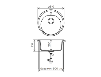 Мойка каменная F-08 №331 Хлопок